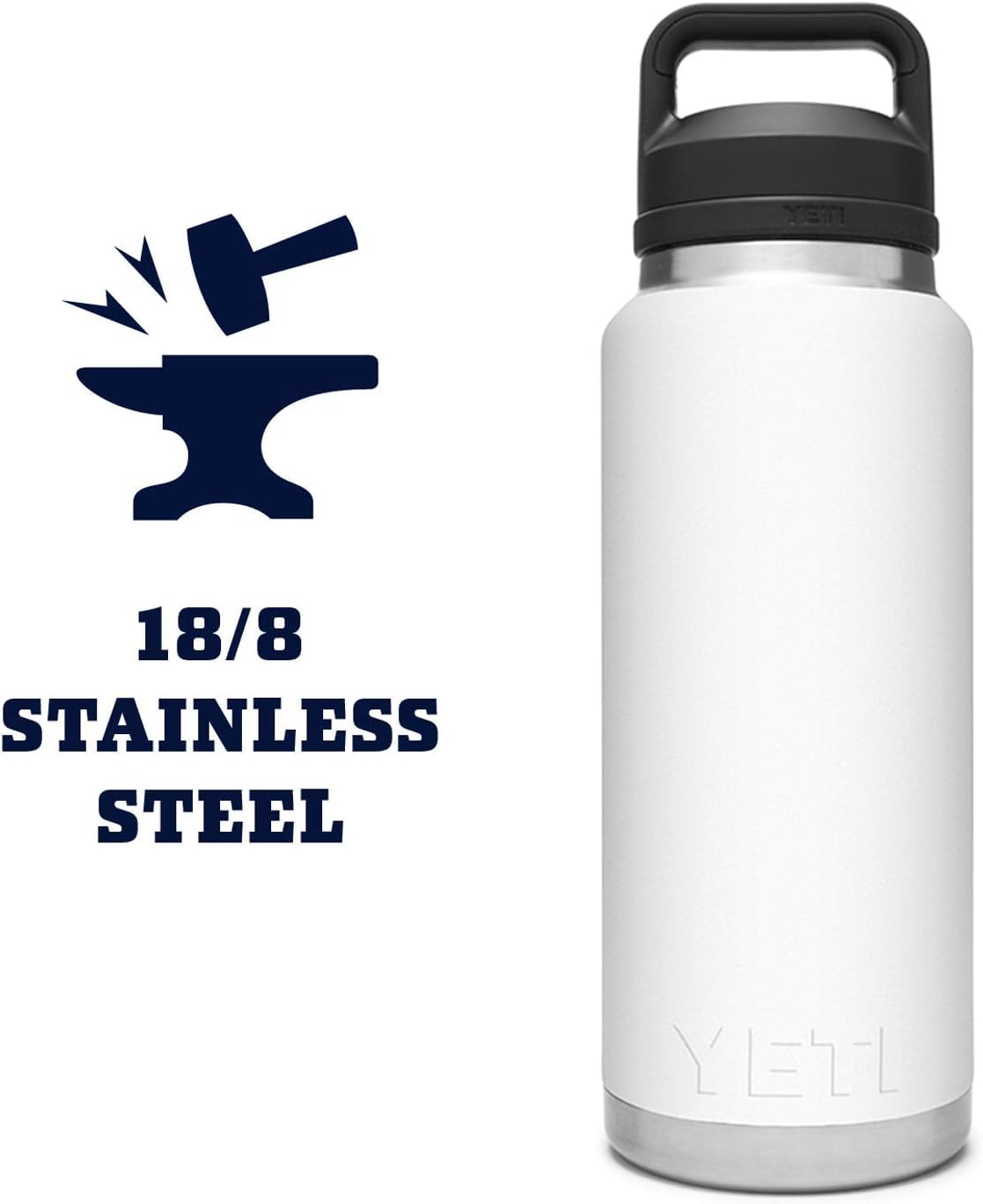 YETI Rambler 1,1l Flasche mit Chug-Verschluss, Vakuumisolierte Edelstahl-Trinkflasche, Tropenpink