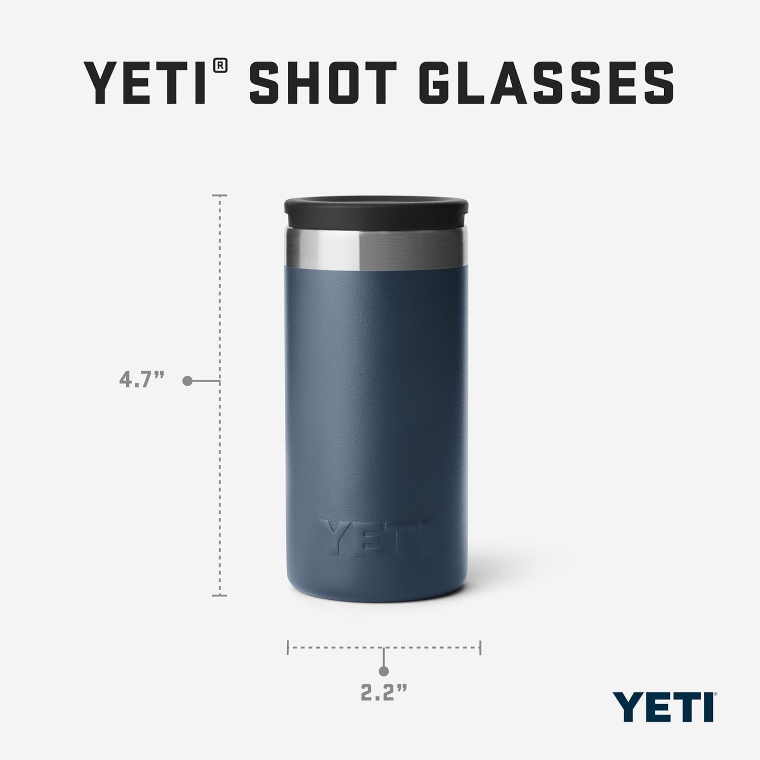 YETI Schnapsgläser mit Transportbox, Set mit 4 Gläsern