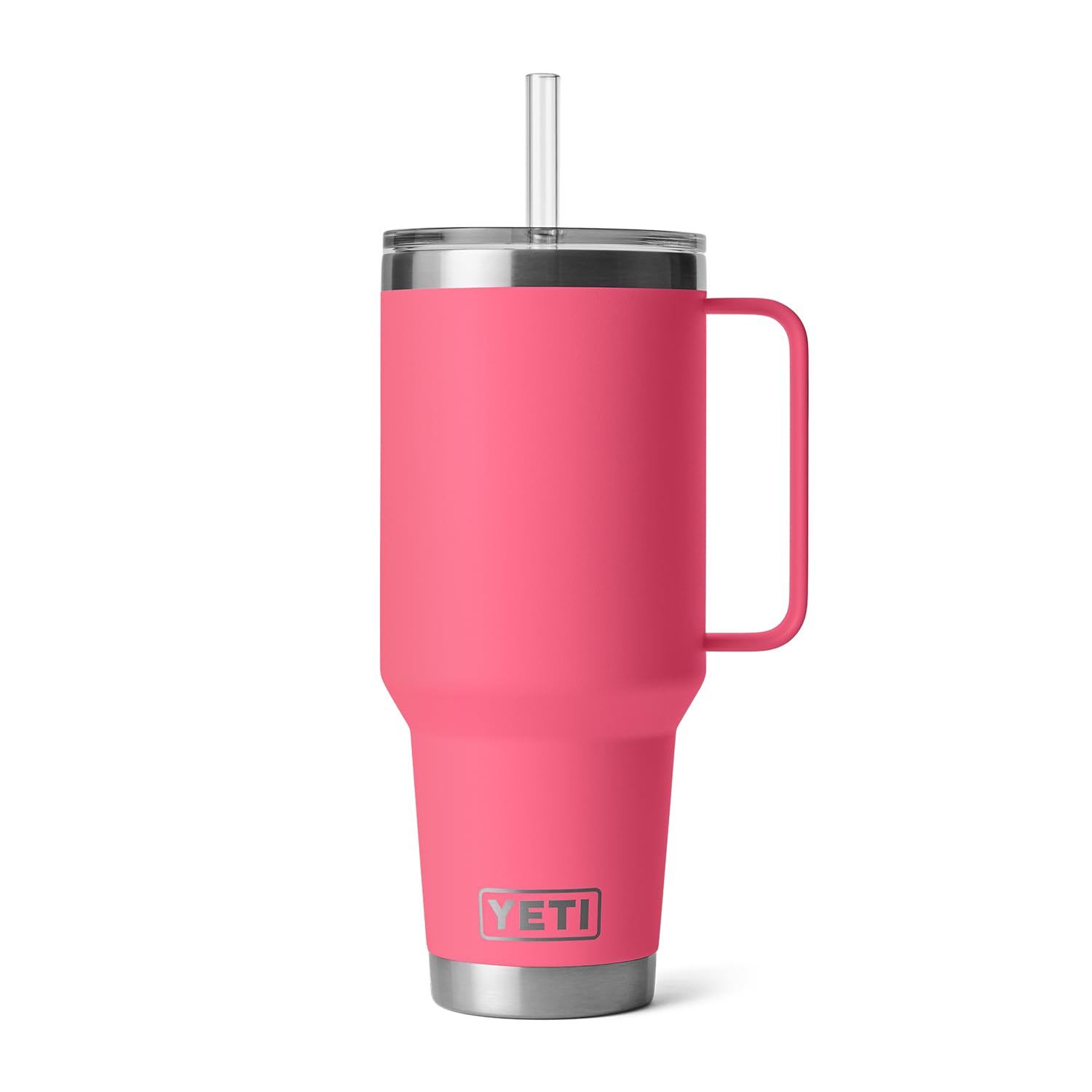 YETI Rambler 1,2l Tumbler mit Griff und Strohhalmdeckel, Vakuumisolierter Reisebecher, Edelstahl, Tropical Pink