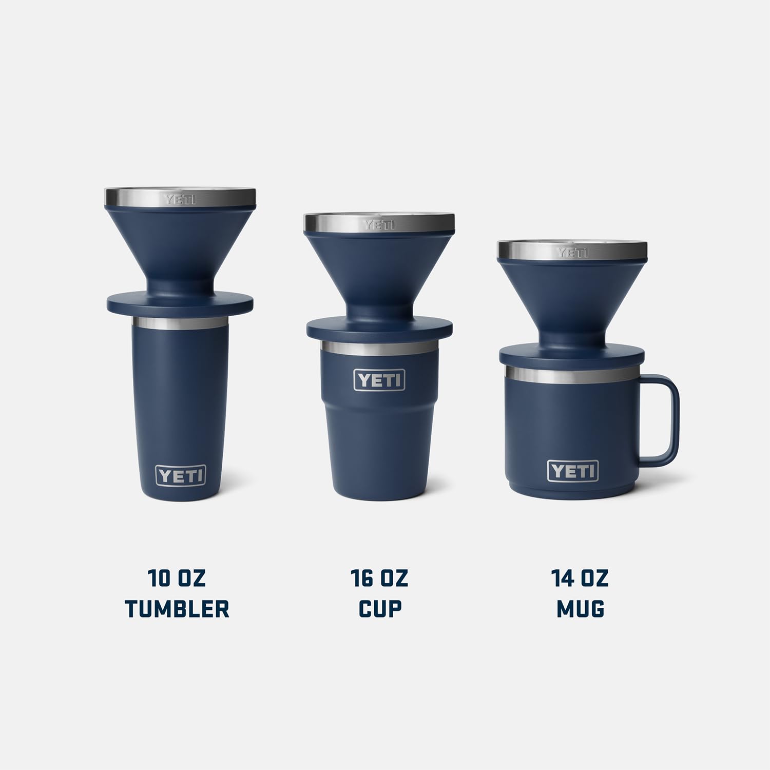 YETI Pour Over Kaffeeaufbereiter für Rambler – aus Edelstahl, passend für V60-Filter, Marineblau