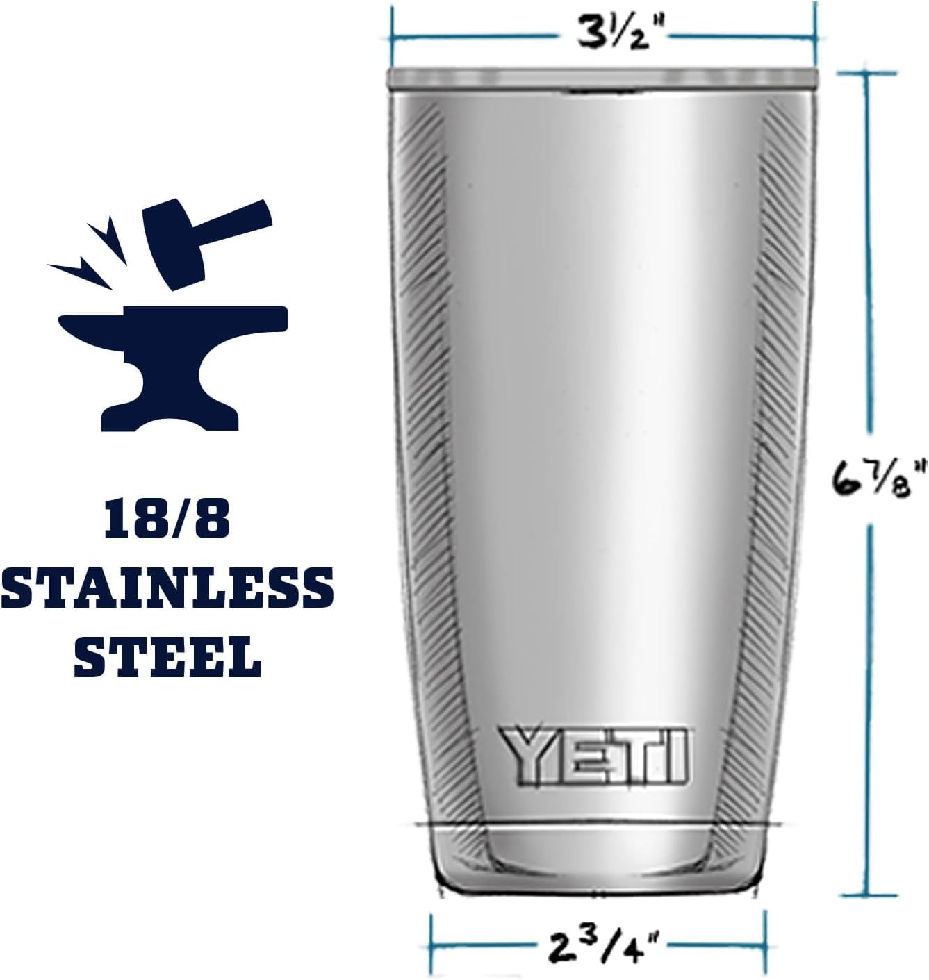 YETI Rambler 20 oz Isolierbecher mit MagSlider Deckel