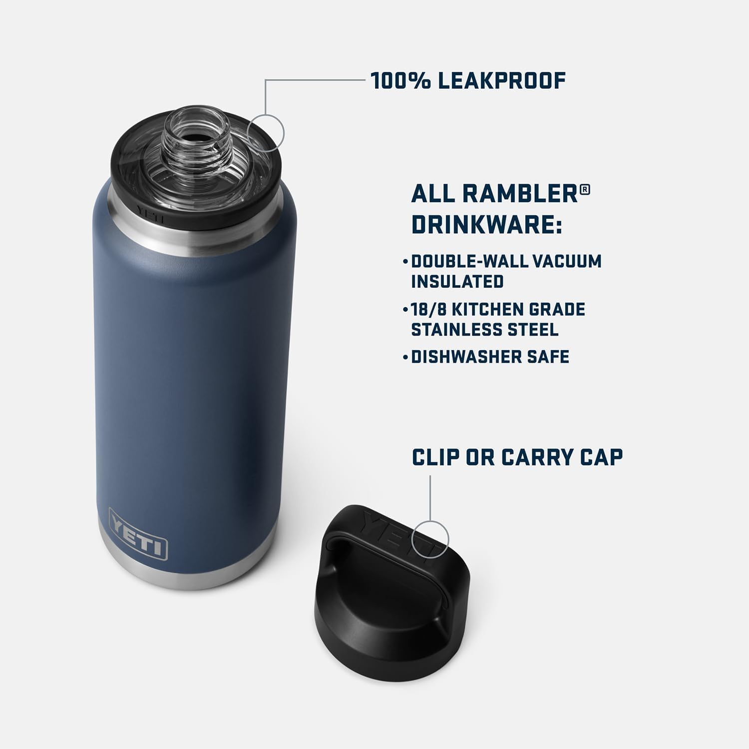 YETI Rambler 1,1l Flasche mit Chug-Verschluss, Vakuumisolierte Edelstahl-Trinkflasche, Tropenpink