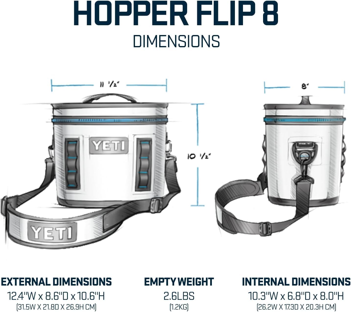 YETI Hopper Flip 8 Weiche Kühlbox, Ridgeline mit ICE Block wiederverwendbarem Kühlakku, 0,45 kg