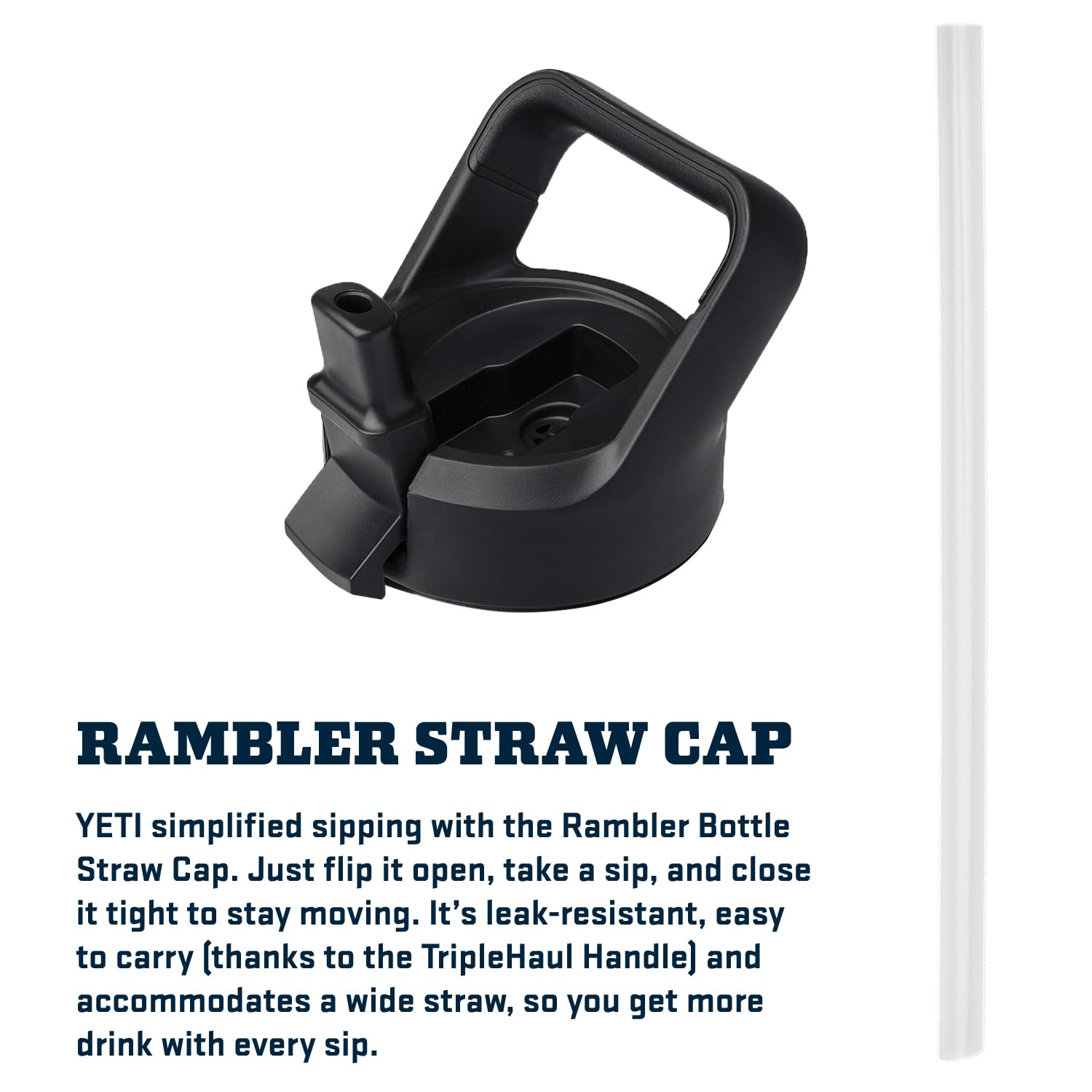 YETI Rambler 26 oz Flasche – Vakuumisoliert, Edelstahl, mit Straw Cap, Weiß