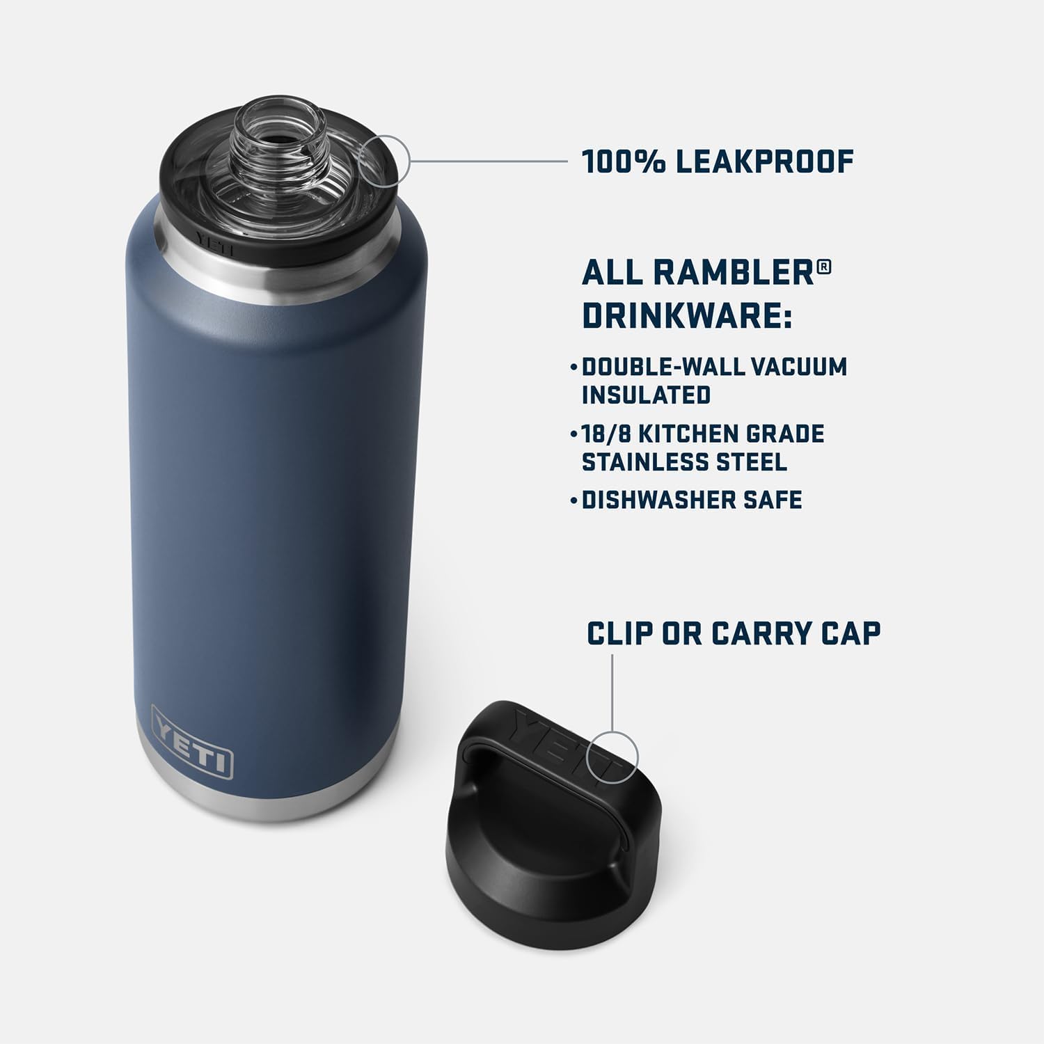 YETI Rambler 46 oz Trinkflasche mit Chug Cap, Sea View