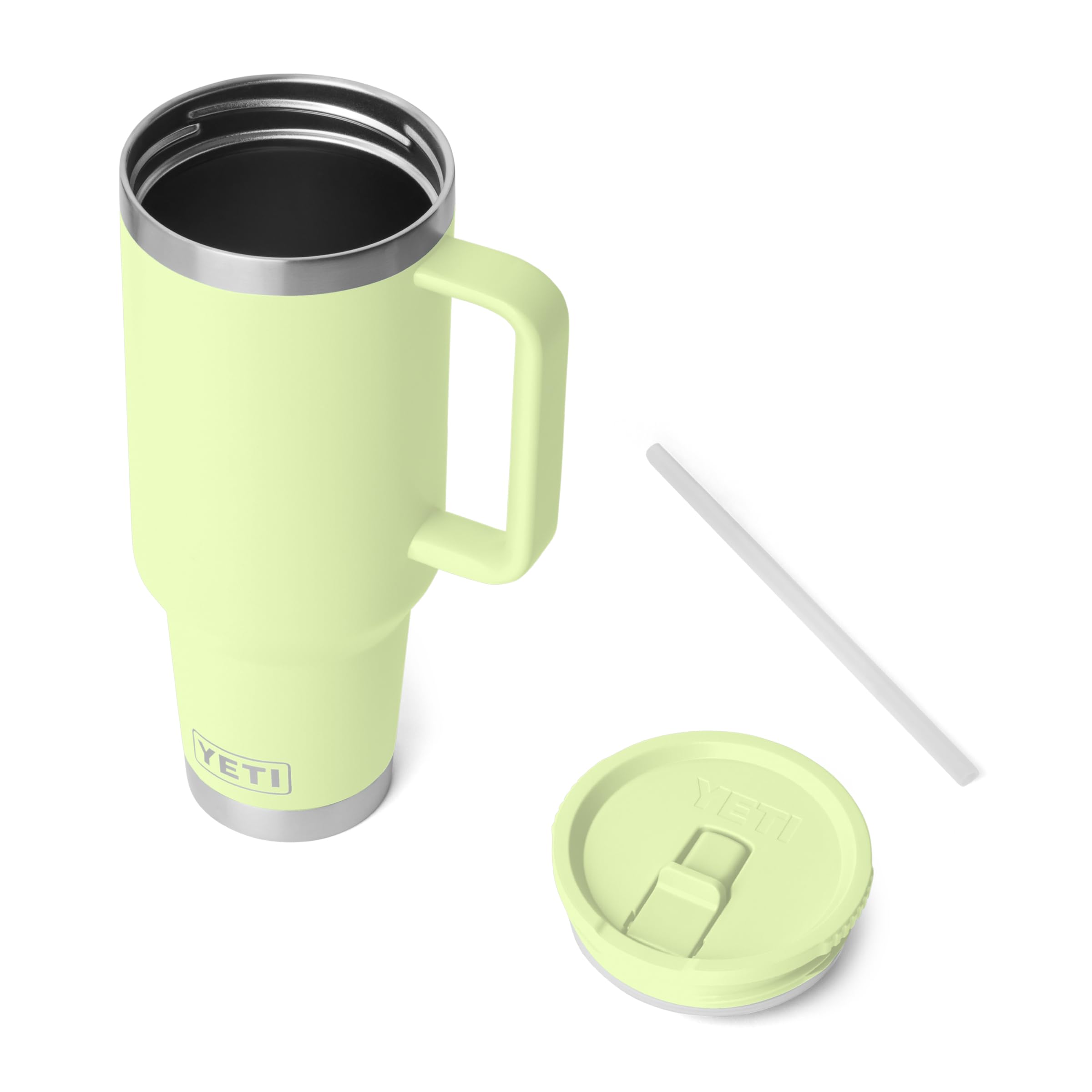 YETI Rambler 40 oz Travel Mug mit Trinkhalmdeckel – Edelstahl, vakuumisoliert, auslaufsicher, passend für Getränkehalter, Heuschrecke