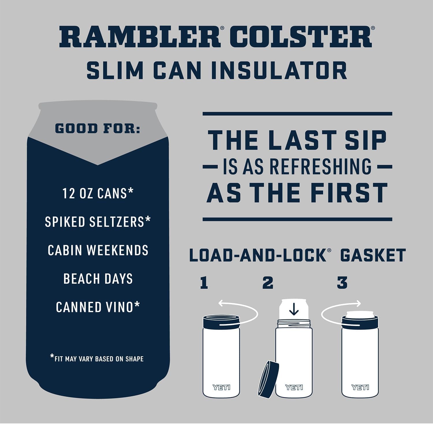 YETI Rambler Colster Slim – Isolierender Getränkehalter für schlanke 0,35 l Dosen, Royal Blue