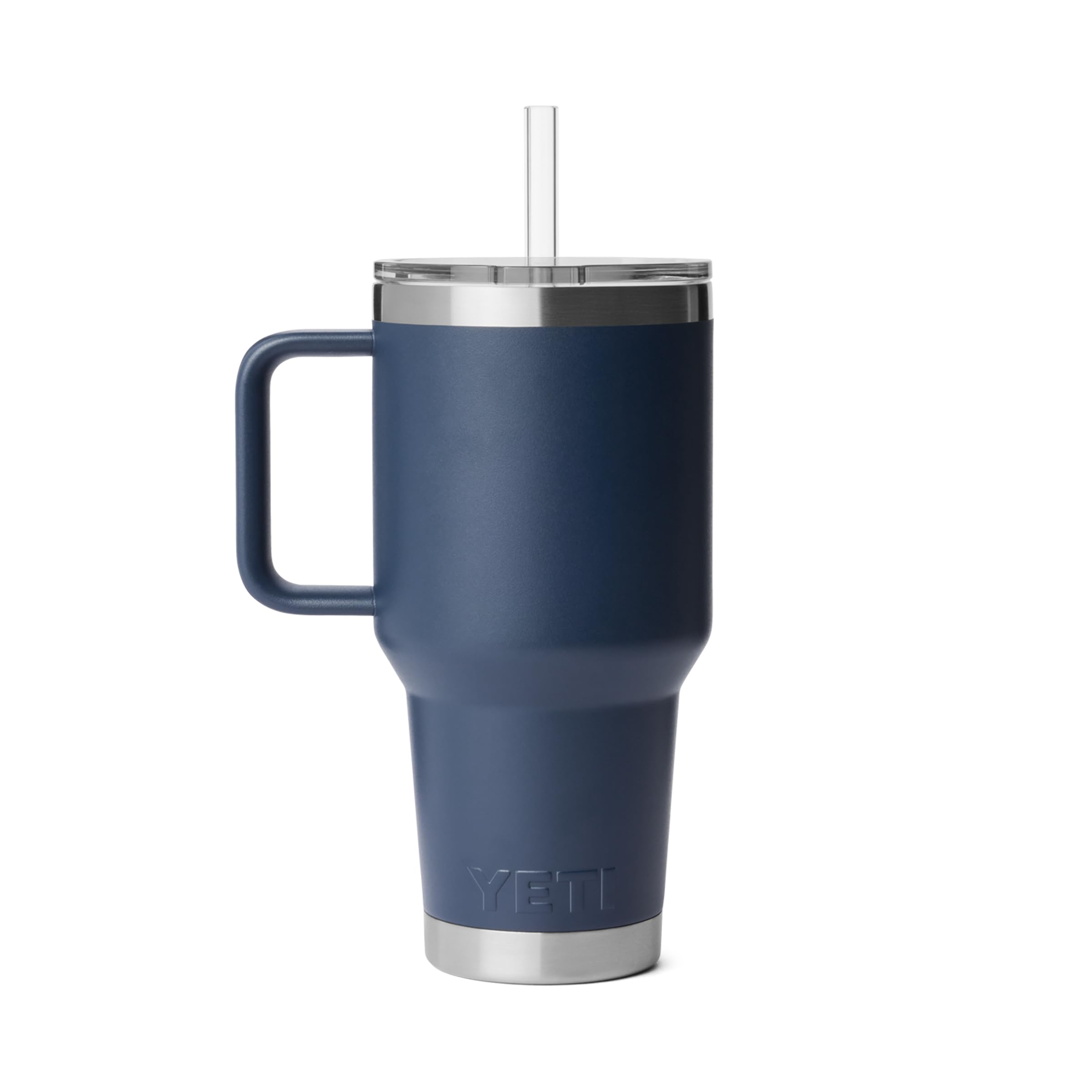 YETI Rambler 35 oz Straw Mug 2.0 – Isolierbecher mit Strohhalm, Marineblau