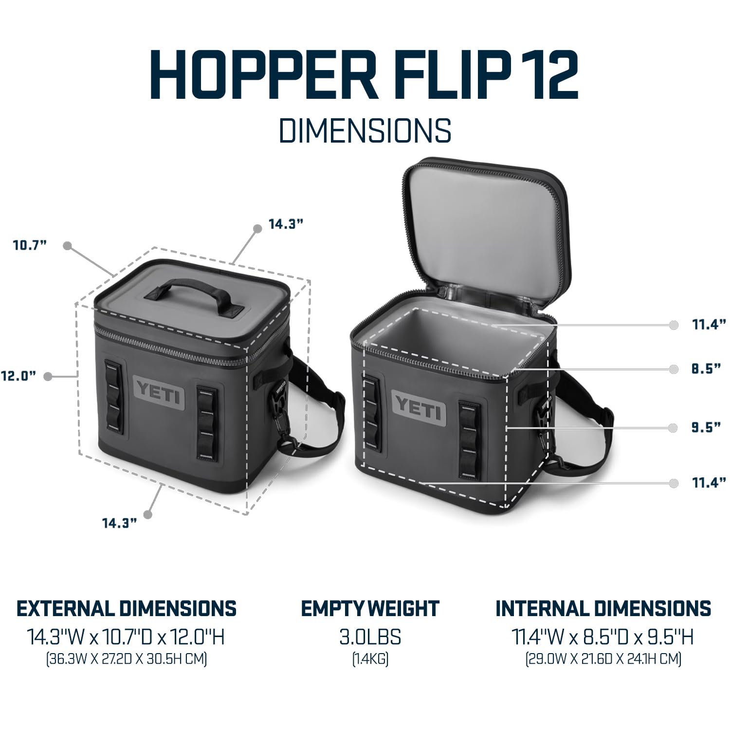 YETI Hopper Flip 12 Tragbare Kühlbox, Cape Taupe mit ICE Block 1 lb Kühlakku