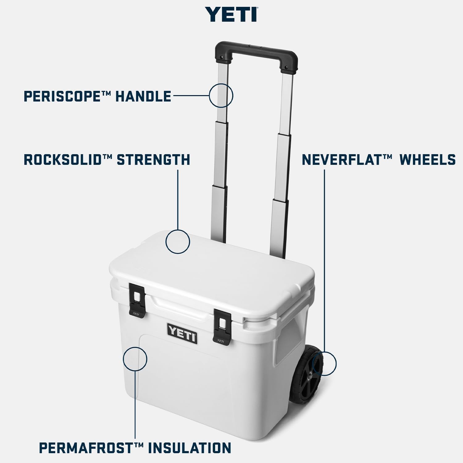 YETI Roadie 32 Rollbare Kühlbox — Royal Blue mit ICE Block Kühlelement, 4 lb (1,8 kg)