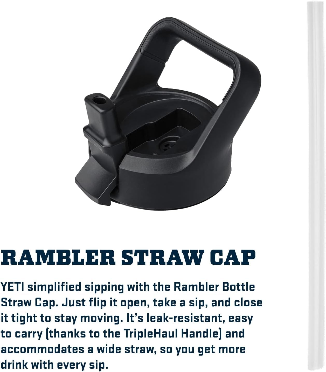 YETI Rambler 26 oz Flasche, vakuumisoliert, Edelstahl mit farblich passendem Strohhalmdeckel