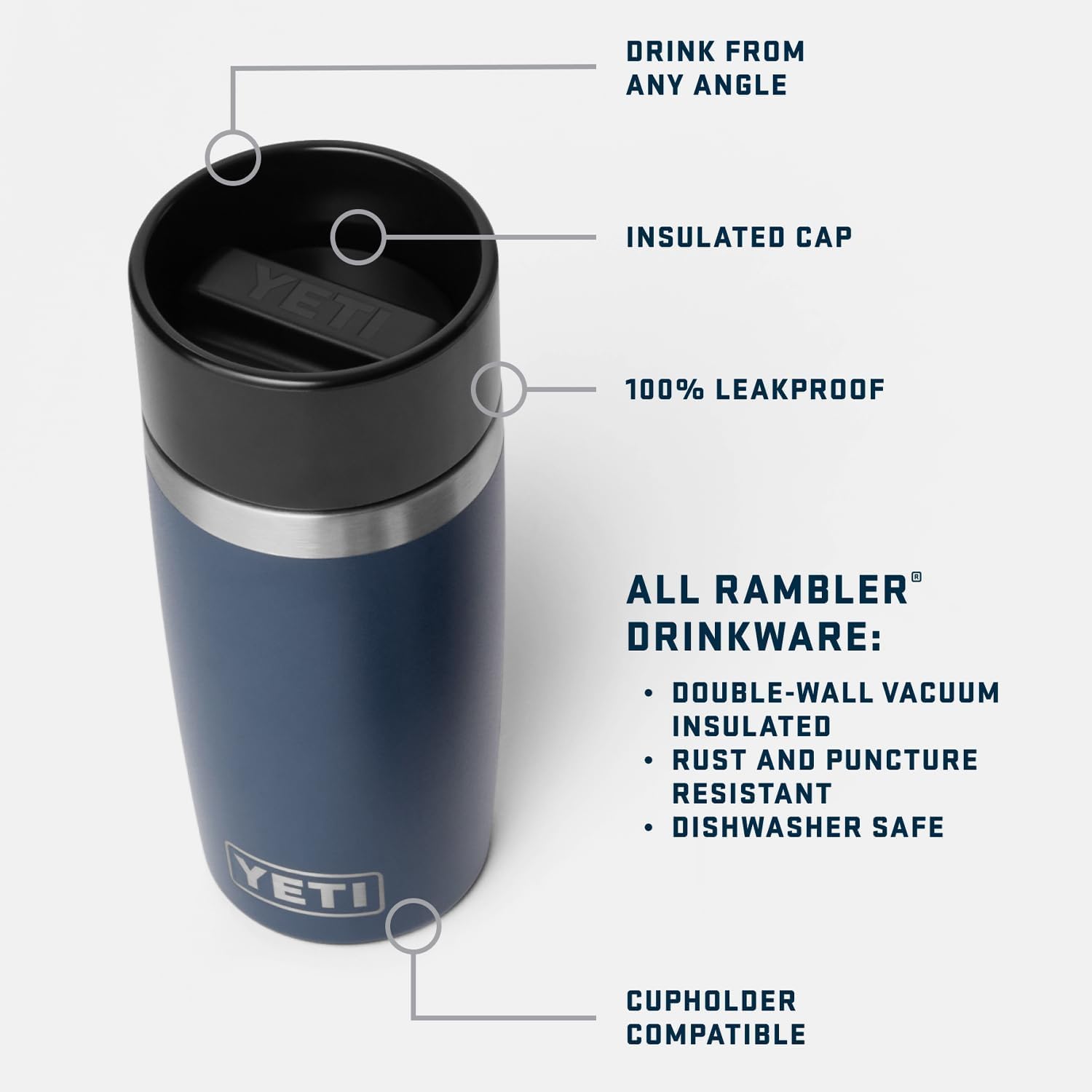 Rambler 12 oz Travel Bottle, Stainless Steel, Vacuum Insulated with Leakproof Co
