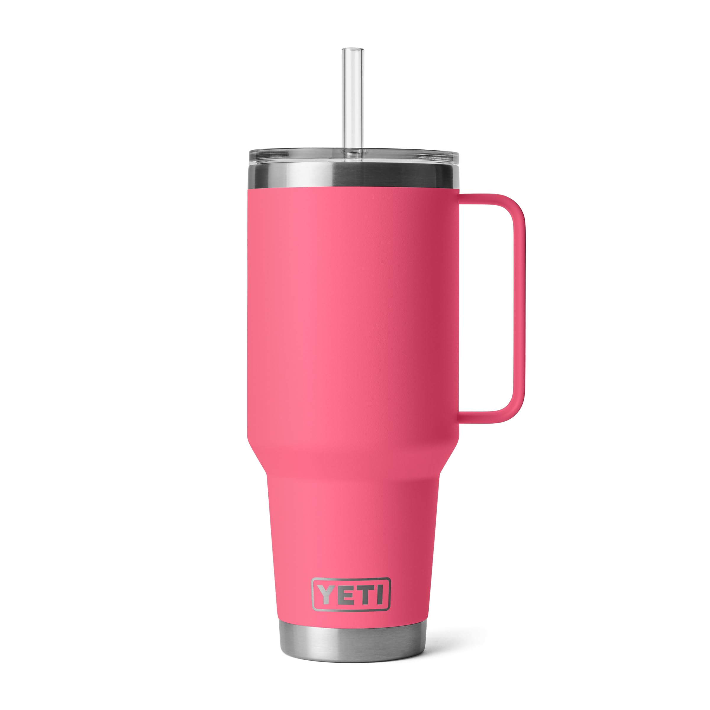 YETI Rambler 1,2l Tumbler mit Griff und Strohhalmdeckel, Vakuumisolierter Reisebecher, Edelstahl, Tropical Pink