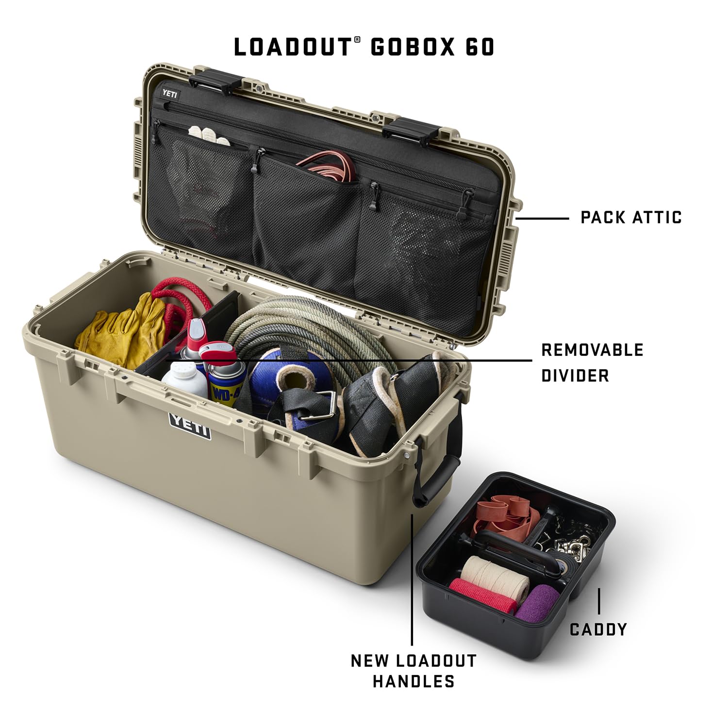 YETI LoadOut 60 GoBox – Wasserdichte Transportbox (60L) mit Trennwand