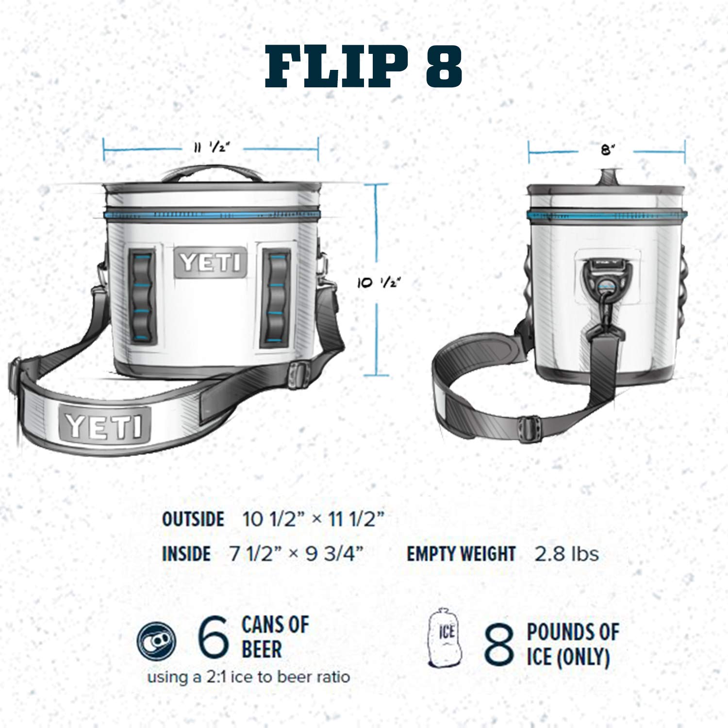 YETI Hopper Flip 8 Tragbare Soft Cooler – Isoliert, Wasserdicht, 6 Dosen + Eis