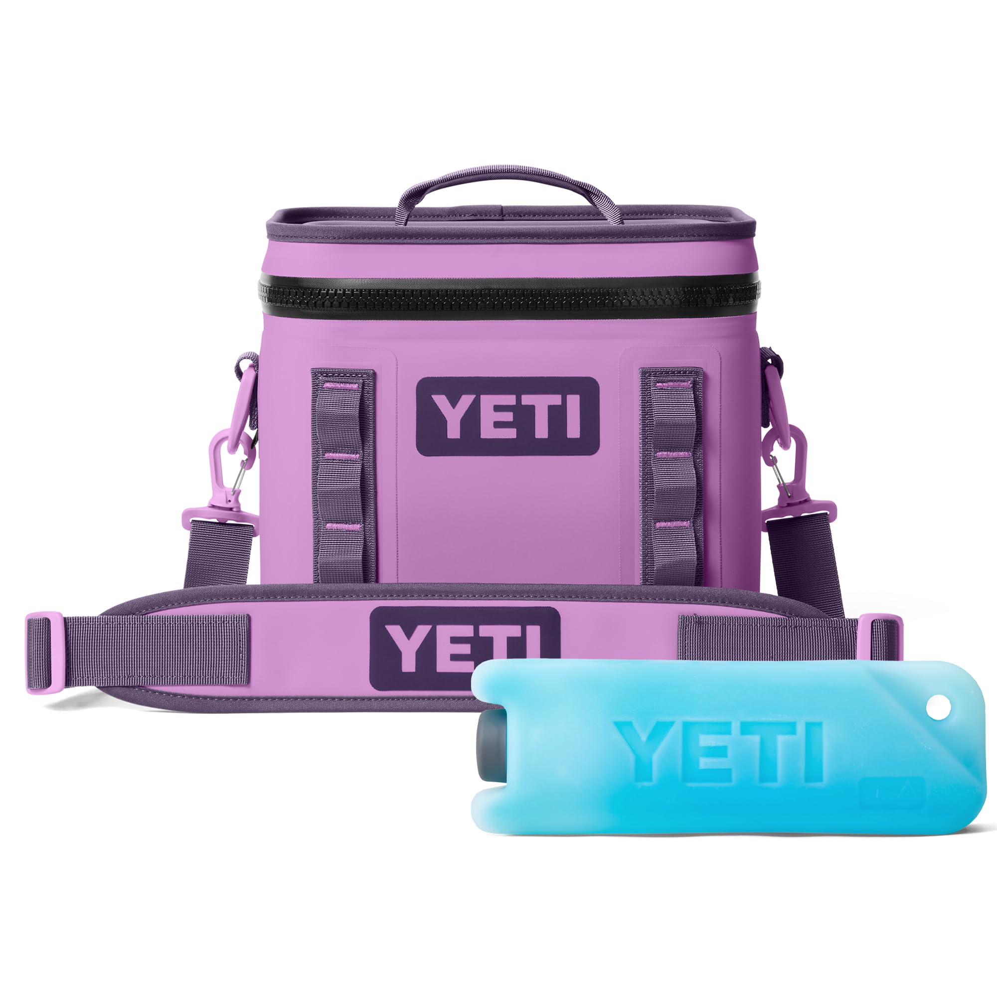 YETI Hopper Flip 8 Tragbarer Kühler, Desert Bloom + ICE Block Kühlpack (1 lb)
