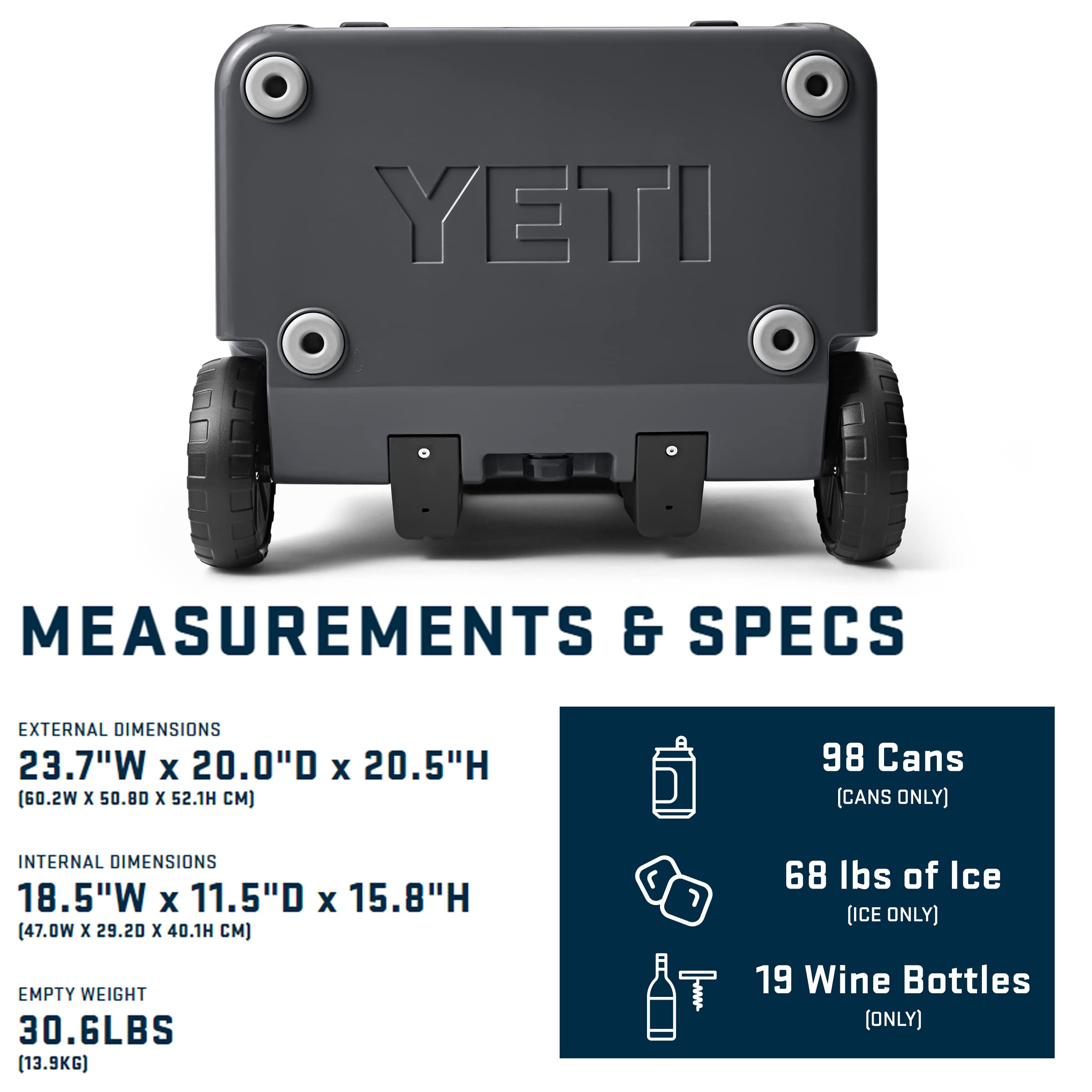 YETI Roadie 60 Kühltasche auf Rädern mit ausziehbarem Periskopgriff