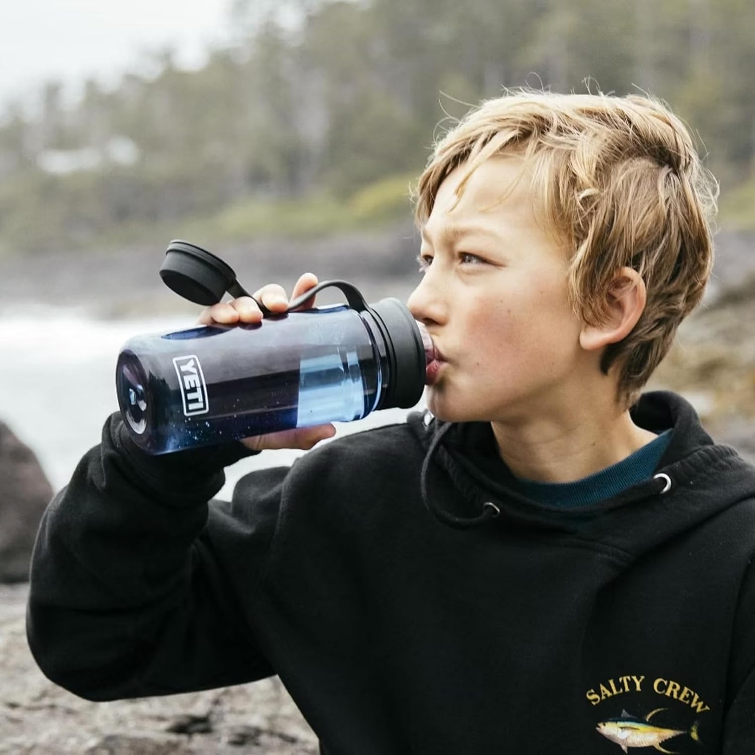 Yonder Water Bottle with Yonder Tether Cap, Lightweight, Leakproof and BPA-Free