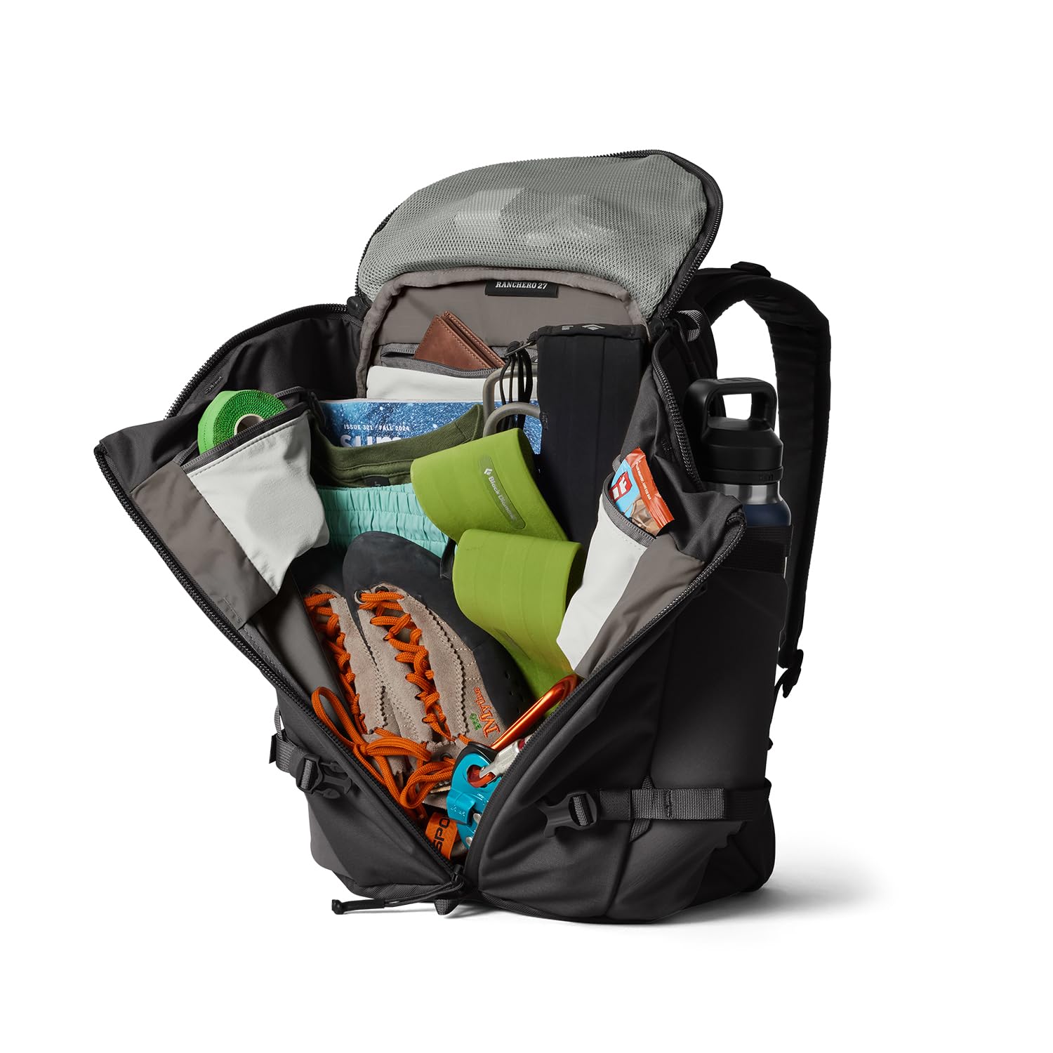 YETI Ranchero Rucksack 27L — Black + Rambler 16 oz Food Jar — Rescue Red