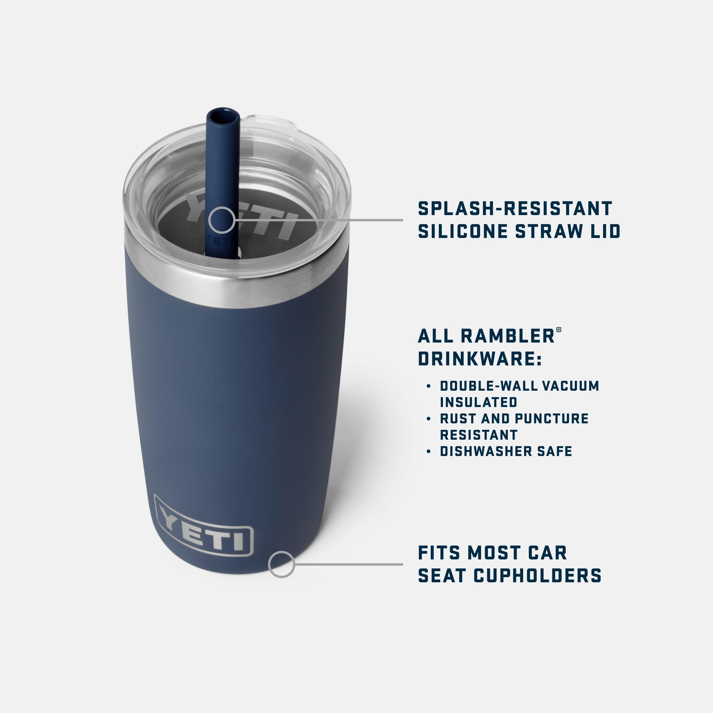 YETI Rambler Jr. 10 oz Tumbler – Kinder-Trinkbecher mit Silikon-Strohhalmdeckel